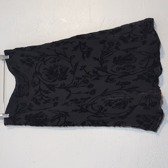 Whimsigoth Dark Fairy Grunge Black Velvet Burnout Witchy Goth Silk Sheer Skirt - Picture 8 of 9